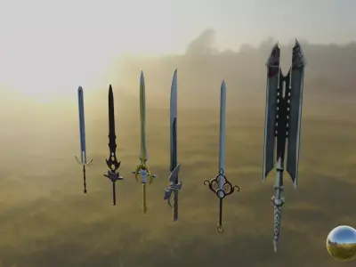 Fantasy Swords Pack 1 Low-poly 3D model