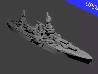 US New York Class Battleship 3D print model