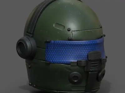 Helmet scifi fantasy futuristic military combat  Low-poly 3D model 4