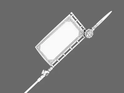 Cyber Samurai Sashimono Battle Flag LEFT 3D print model