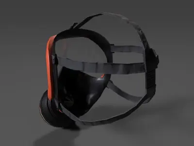 Gas Mask Low-poly 3D model order