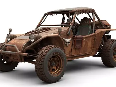 Wasteland Raider Nomad Buggy 3d Low-poly 3D model