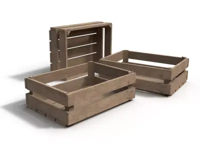 Wooden Crate 3D 3D model 9