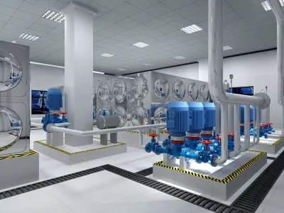 Industrial Boiler Room  3D model