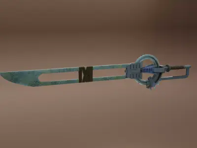Ancient sword Low-poly 3D model 2
