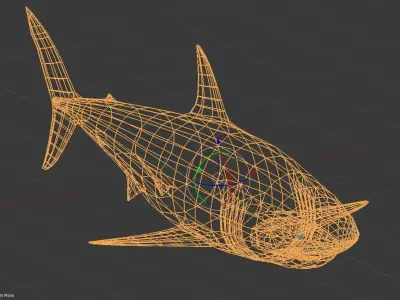 Great White Shark Low-poly 3D model order