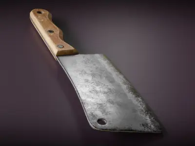 Old Meat Cleaver Low-poly 3D model