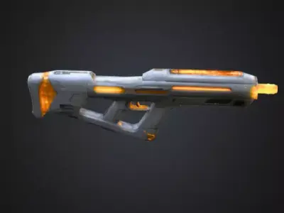 Futuristic Blaster Plasma Gun Low-poly 3D model