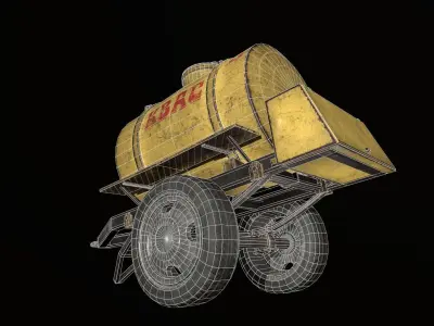 Soviet Kvass trailer barrel  Low-poly 3D model