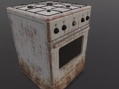 Gas stove 3D Model Low-poly 3D model