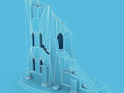Medieval Building 52 Ruins Low-poly 3D model