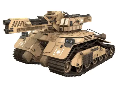 Tank Concept - 3 - Desert Low-poly 3D model