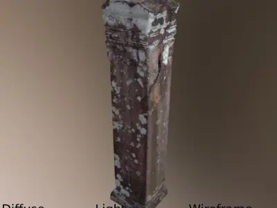 Ancient Pillar Low-poly 3D model