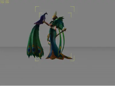 Pharsa Peafowls Dance Low-poly 3D model
