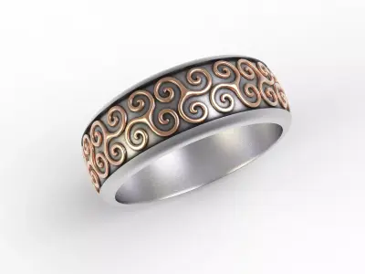 Antique Celtic Pattern Eternity Wedding Band 3D print model