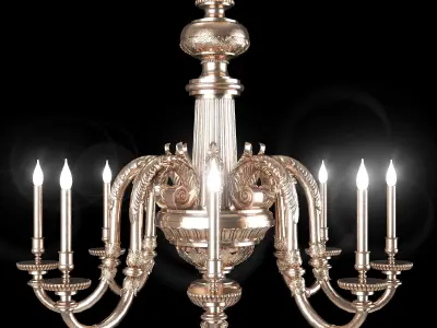 classical brass chandelier 2 3D model