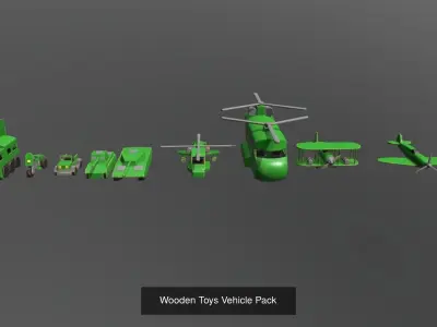 Childrens Wooden Toys Bundle 3D Model Pack