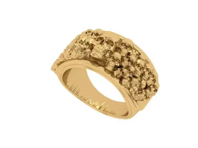 Skull Ring 3D print model 3