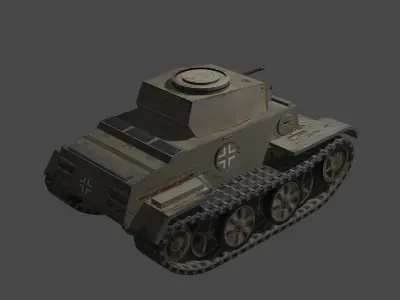 Pz II J Low-poly 3D model
