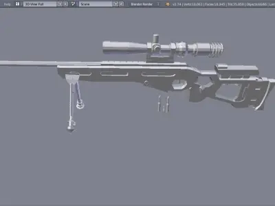 SV98 Low-Poly sniper rifle Low-poly 3D model