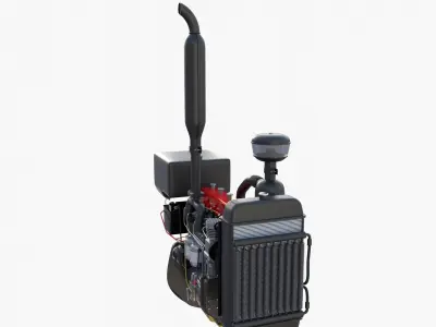 Tractor Engine Full 3D model
