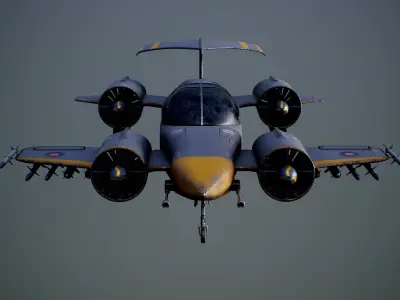 Dieselpunk Plane Low-poly 3D model