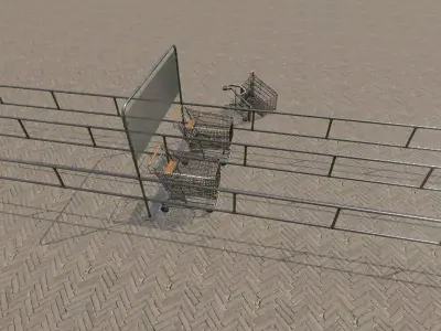 Shopping Trolley - Shopping Cart Low-poly 3D model