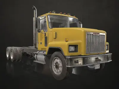 Classic Truck - Yellow Low-poly 3D model