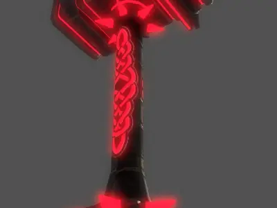 Fantastic hammer Low-poly 3D model