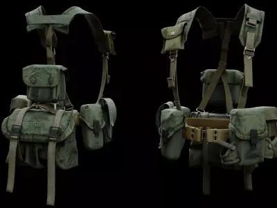 ALICE Tactical chest Rig system Low-poly 3D model