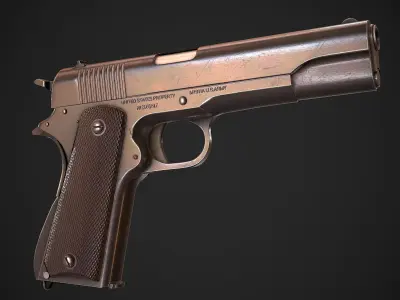 Colt 1911 Low-poly 3D model get