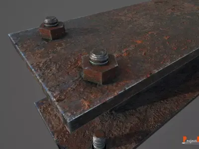 Metal beam Factory Version 001 Low-poly 3D model