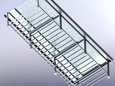 Industrial Stainless Steel Table for Gastronomy 3D model