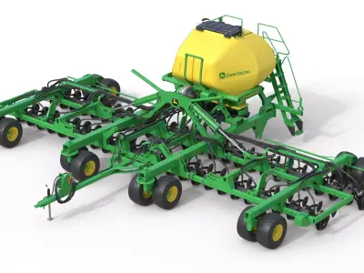 JohnDeere N500C Air Seeder Low-poly 3D model