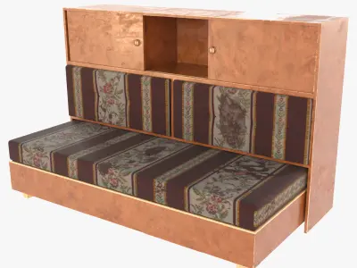 Old Couch Low-poly 3D model