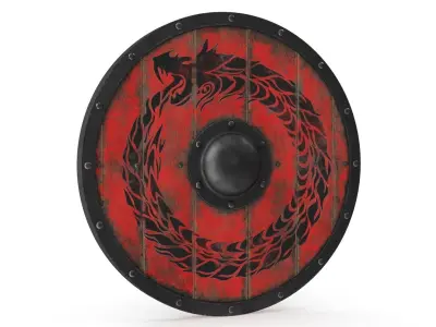 Wooden Viking Shields 3D model