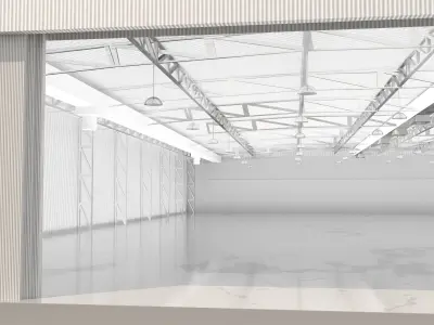 Industrial Metal Hangar 3D model