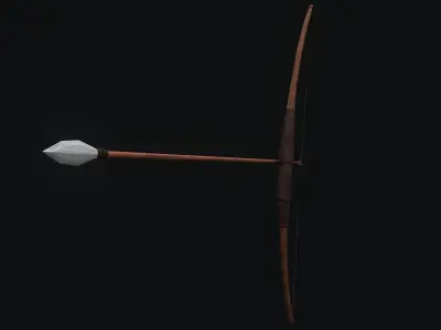 Primitive Wooden Bow Low-poly 3D model