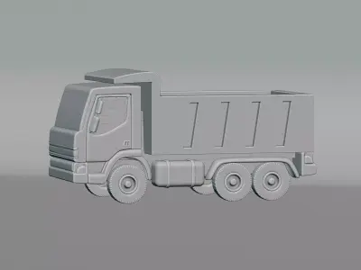 Cartoon Dump Truck Low-poly 3D model