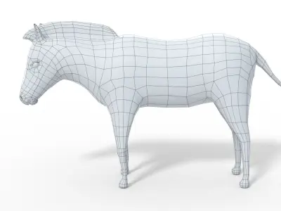 Zebra 3D Model Low-poly 3D model