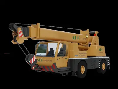 Crane Rigged Low-poly 3D model