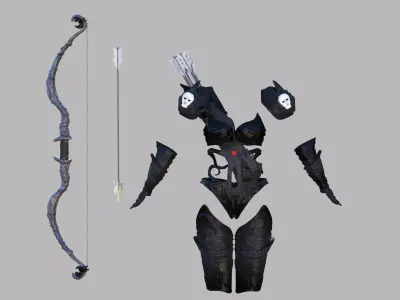 Fantasy archers armor 3D model