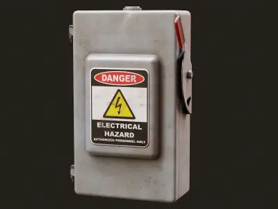 Low Poly PBR Fuse Box Low-poly 3D model