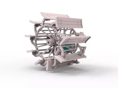 Paddle wheel 100mm with blade control 3D print model