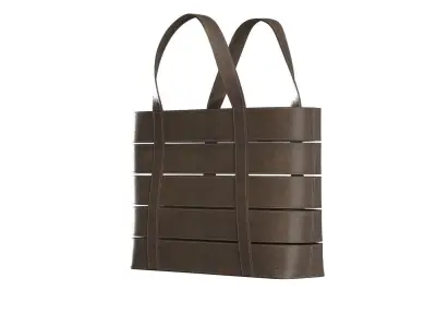 Dark brown Leather Tote Bag 3D model