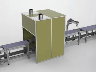 Double speed chain assembly line 3D model
