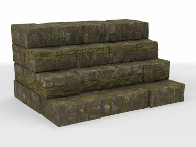 set architecture stairs 02  3D model