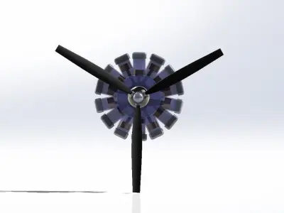 Radial Engine 3D model get