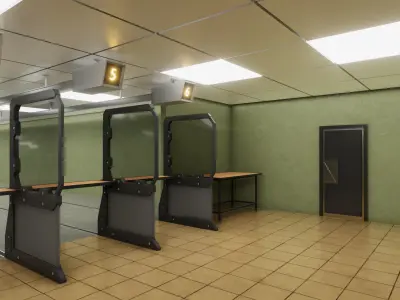 HQ Shooting Range Low-poly 3D model