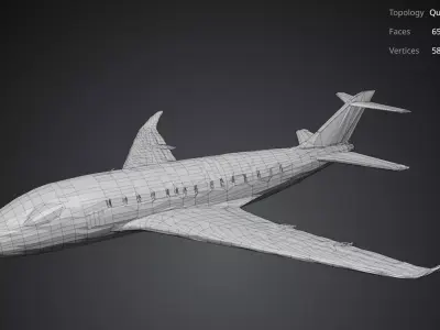Pink Airplane 3D model